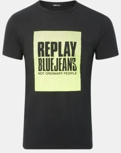 T-Shirt box logo noir-Replay Hot