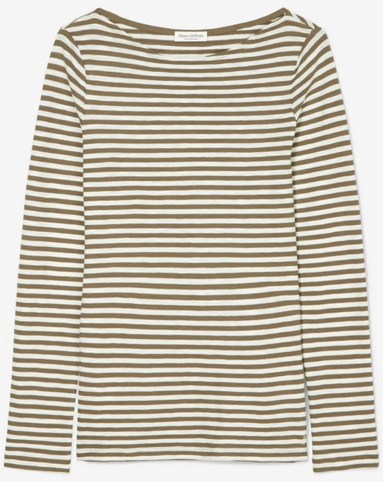 Femme Marc O'Polo T-Shirts^T-Shirt Col Bateau Coton bio flammé rayé marron/écru