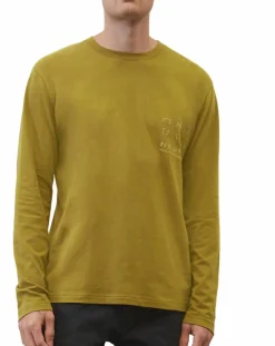 T-Shirt col rond message kaki-Marc O'Polo New