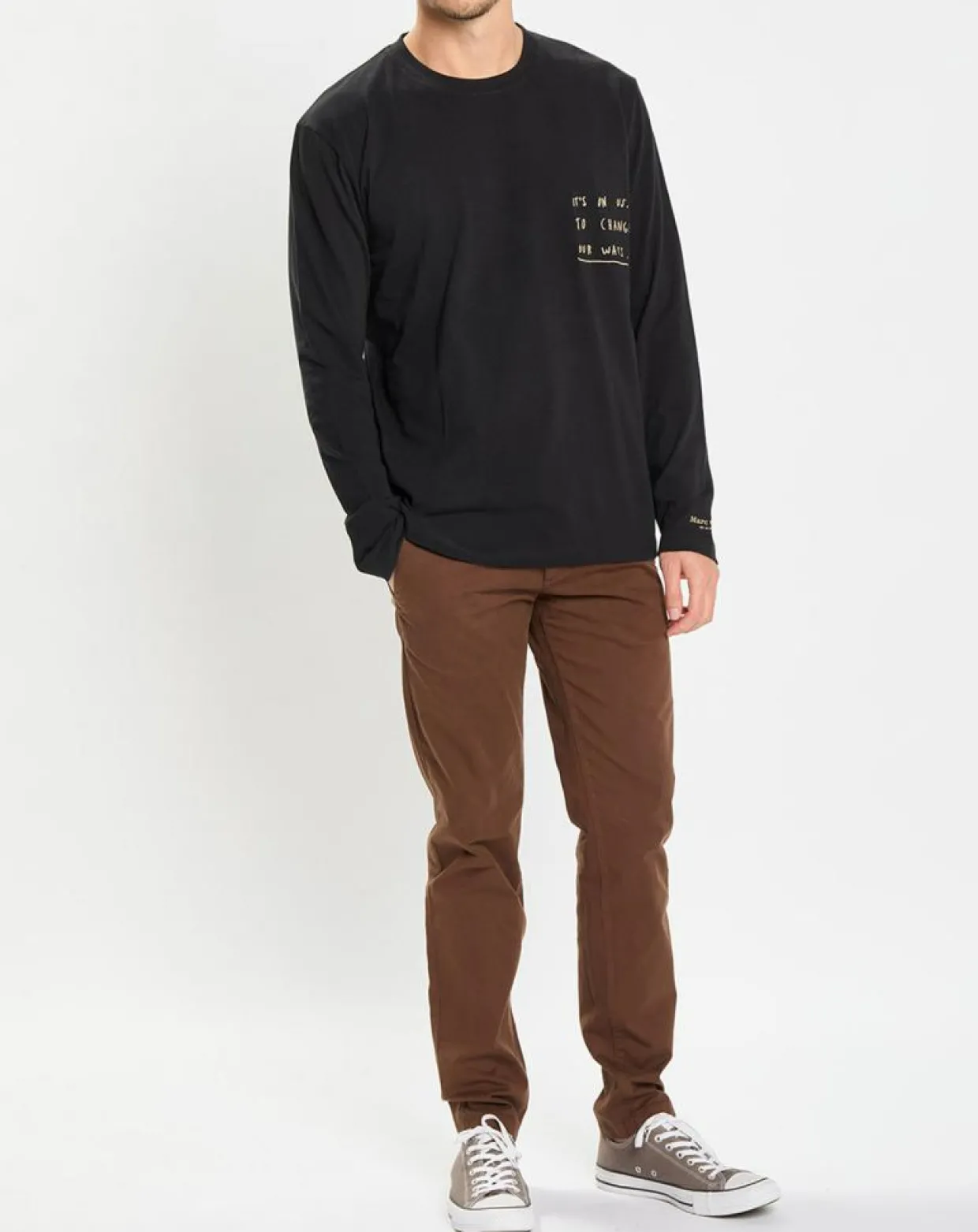 T-Shirt col rond Message noir-Marc O'Polo Online