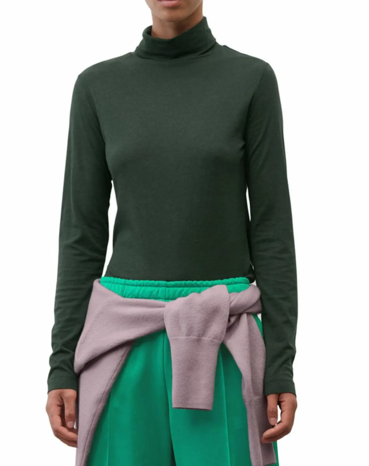 Femme Marc O'Polo T-Shirts^T-Shirt col roulé vert foncé