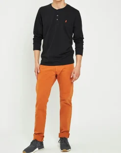Homme Country Classics by MCS T-Shirts^T-Shirt col tunisien noir