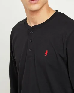 Homme Country Classics by MCS T-Shirts^T-Shirt col tunisien noir