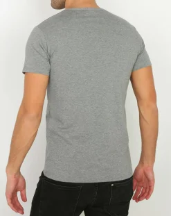 T-Shirt col V en Coton gris-Mare Hot