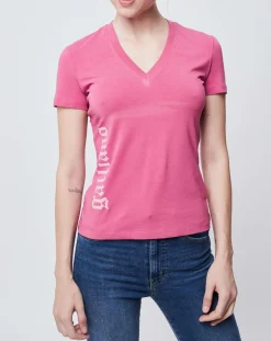 T-Shirt col V mauve-John Galliano Best