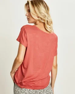 T-Shirt col V pêche-Femilet Best