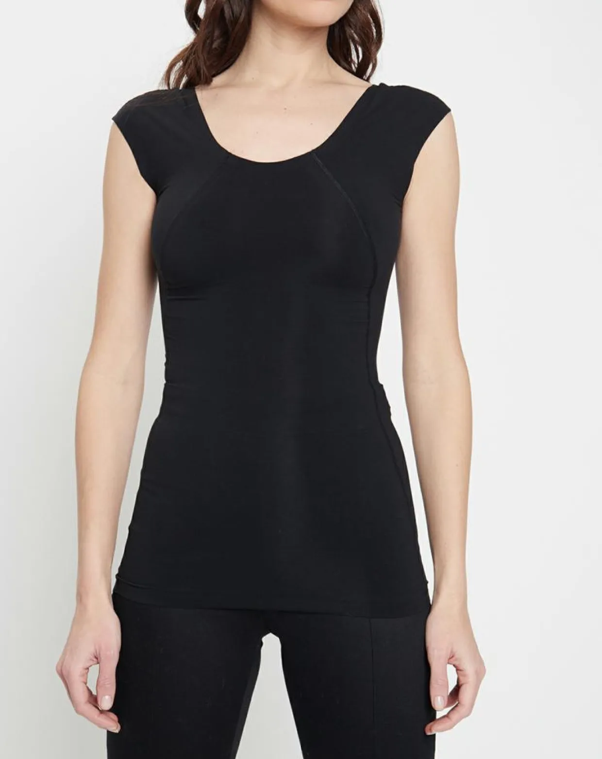 Femme Wolford T-Shirts^T-Shirt Coton Contour noir