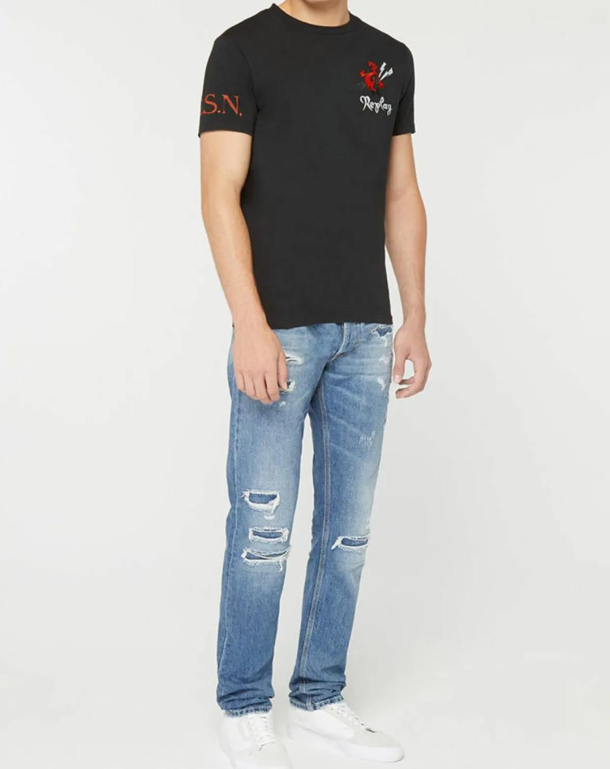 T-Shirt Devil Cœur noir-Replay Best