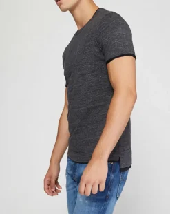 T-Shirt Double Col poche gris foncé-Replay Online
