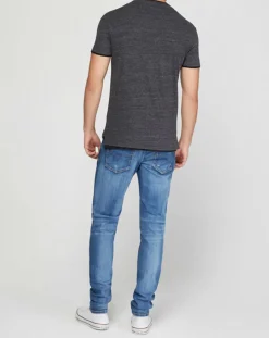 T-Shirt Double Col poche gris foncé-Replay Online