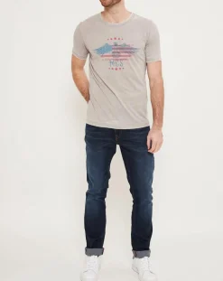 T-Shirt Eagle Flag gris beige-MCS Sale