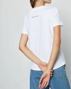 Femme Marc O'Polo T-Shirts^T-Shirt en Coton inscription Stockholm blanc