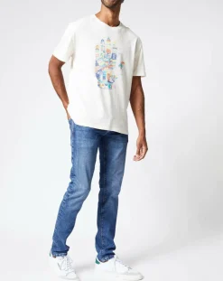 T-Shirt en Lin mélangé Print Main Sergio écru-Pepe Jeans Sale