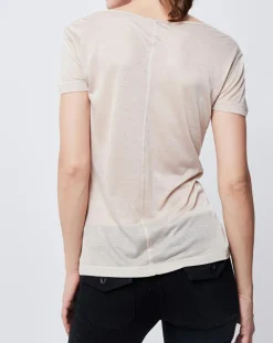 T-Shirt fin avec imprimé beige/violet/rose-John Galliano Online