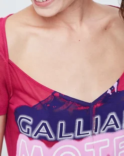 T-Shirt fin avec imprimé pourpre-John Galliano Online