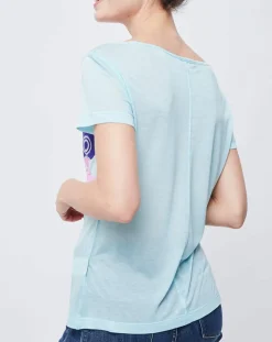 Femme John Galliano T-Shirts^T-Shirt fin imprimé turquoise/multicolore