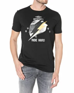 T-Shirt Flash Ride Hard noir-Replay Discount