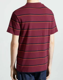 T-Shirt Flooray mc pique rayé bordeaux-Galeries Lafayette Online