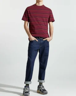T-Shirt Flooray mc pique rayé bordeaux-Galeries Lafayette Online