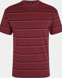 T-Shirt Flooray mc pique rayé bordeaux-Galeries Lafayette Online