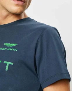 Homme Hackett London T-Shirts^T-Shirt Fluo Aston Martin Racing bleu marine