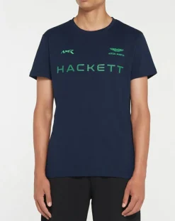 Homme Hackett London T-Shirts^T-Shirt Fluo Aston Martin Racing bleu marine