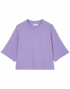 Femme Marc O'Polo T-Shirts^T-Shirt gaufré manches 3/4 Boxy violet clair