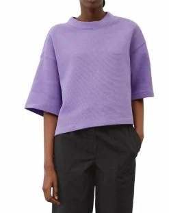 Femme Marc O'Polo T-Shirts^T-Shirt gaufré manches 3/4 Boxy violet clair