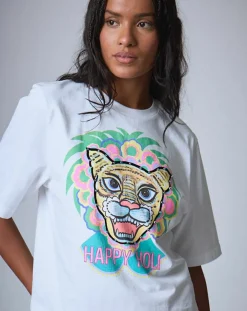 Femme Manoush T-Shirts^T-Shirt Happy Holi blanc