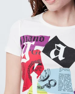 Femme John Galliano T-Shirts^T-Shirt imprimé blanc cassé/multicolore