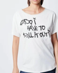 T-Shirt imprimé blanc cassé/noir-John Galliano Sale