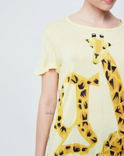 Femme John Galliano T-Shirts^T-Shirt imprimé girafe jaune poussin