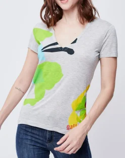 T-Shirt imprimé gris clair-John Galliano Hot