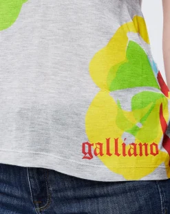 T-Shirt imprimé gris clair-John Galliano Hot