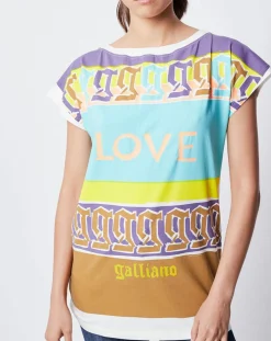 Femme John Galliano T-Shirts^T-Shirt imprimé multicolore