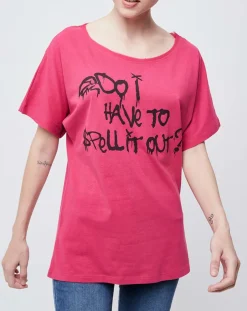 Femme John Galliano T-Shirts^T-Shirt imprimé rose foncé