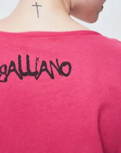 Femme John Galliano T-Shirts^T-Shirt imprimé rose foncé