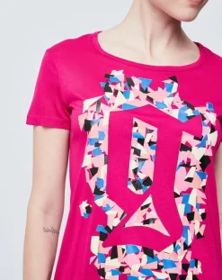 Femme John Galliano T-Shirts^T-Shirt imprimé rose foncé/multicolore