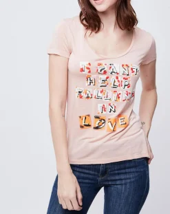 T-Shirt imprimé rose saumon-John Galliano Online