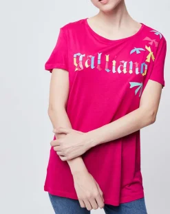 Femme John Galliano T-Shirts^T-Shirt imprimé rose/multicolore