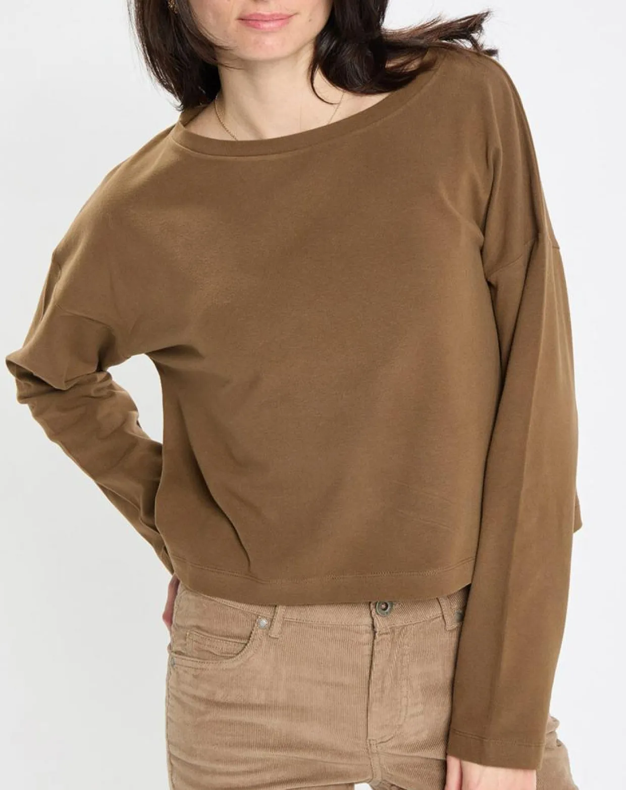 T-Shirt jersey stretch marron-Marc O'Polo Online