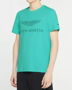 Homme Hackett London T-Shirts^T-Shirt Logo Aston Martin Racing turquoise