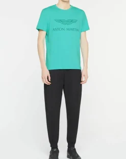 Homme Hackett London T-Shirts^T-Shirt Logo Aston Martin Racing turquoise