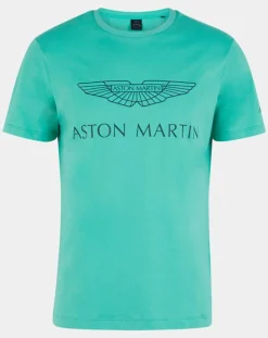 Homme Hackett London T-Shirts^T-Shirt Logo Aston Martin Racing turquoise