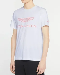 Homme Hackett London T-Shirts^T-Shirt Logo Aston Martin Racing blanc