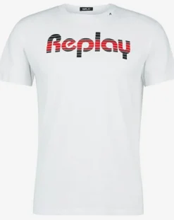 Homme Replay T-Shirts^T-Shirt Logo blanc