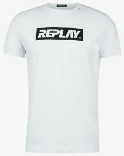 Homme Replay T-Shirts^T-Shirt Logo blanc
