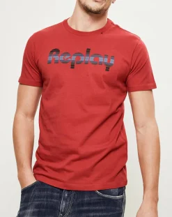 Homme Replay T-Shirts^T-Shirt Logo rouge