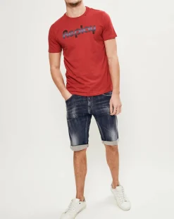Homme Replay T-Shirts^T-Shirt Logo rouge