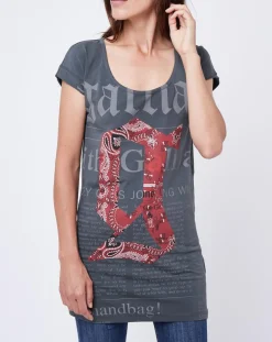 Femme John Galliano T-Shirts^T-Shirt Long gris ardoise